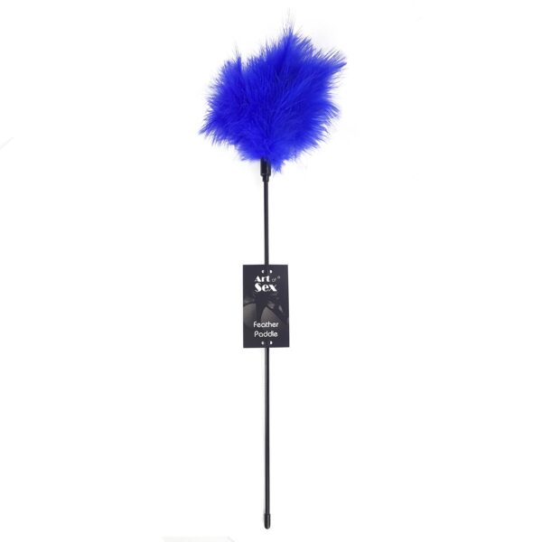Лоскітка з пером індика Art of Sex – Feather Paddle, синя - Зображення 3