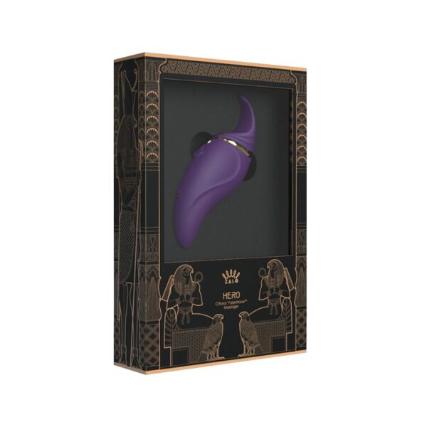 Вібратор 2в1 з язичком Zalo — Hero Twilight Purple, кристал Swarovski - Зображення 9