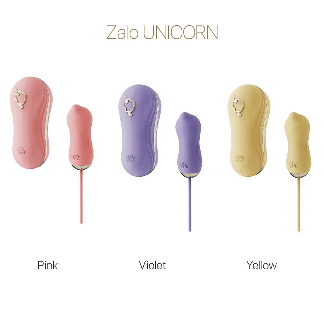 Набір 2в1 Zalo — UNICORN Yellow, віброяйце + вакуумний стимулятор - Зображення 8