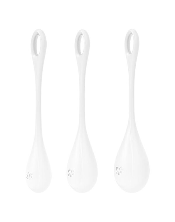 Набір йоні намистин Satisfyer Yoni Power 1 White, діаметр 2-2,5-3см, вага 22-46-74гр - Зображення 4