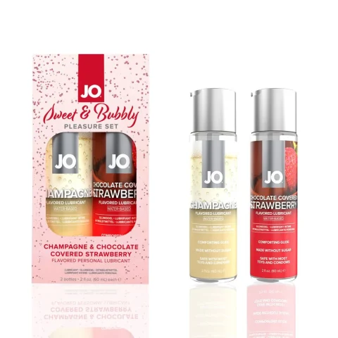 Набір лубрикантів JO Sweet&Bubbly — Champagne & Chocolate Covered Strawberry (2×60 мл)