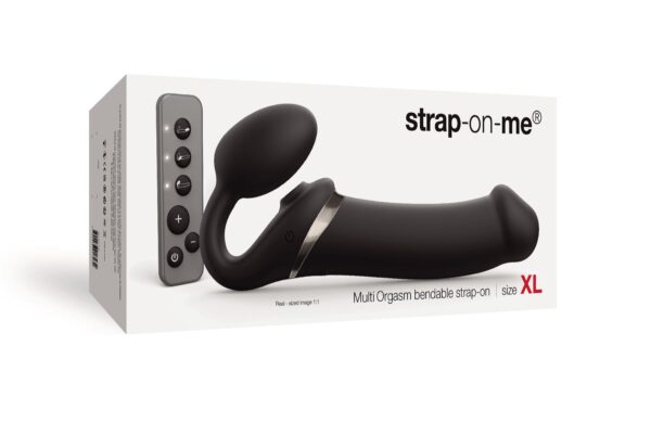 Безремінний вібрострапон з вакуумною стимуляцією Strap-On-Me MULTI ORGASM Black XL, регульований - Зображення 8