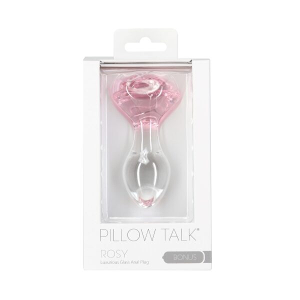 Скляна анальна пробка Pillow Talk Rosy Luxurious Glass Anal Plug, ⌀3,3 см, віброкуля в подарунок - Зображення 5