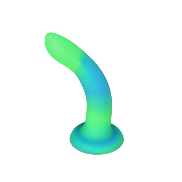 Фалоімітатор, що світиться в темряві, ADDICTION Rave 8″, Glow in the Dark Dildo Blue Green, 20,3 см - Зображення 2