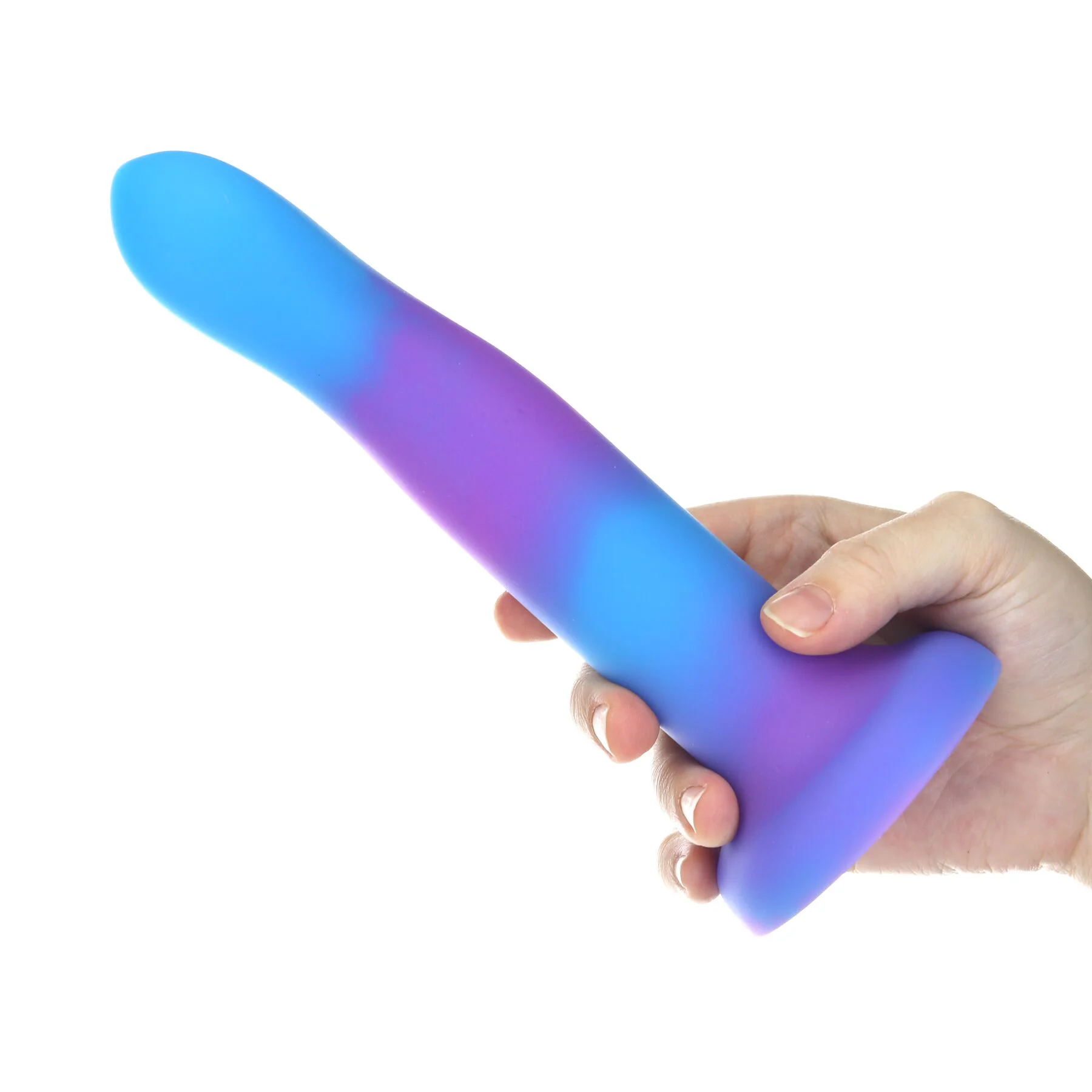 Фалоімітатор, що світиться в темряві, ADDICTION Rave 8″ Glow in the Dark Dildo Blue Purple, 20,3 см - Зображення 5