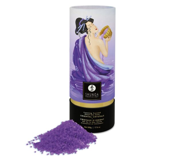 Пінлива сіль для ванни Shunga Dead Sea salt Oriental Crystals — Exotic Fruits (500 г), сіль Мертвого - Зображення 2
