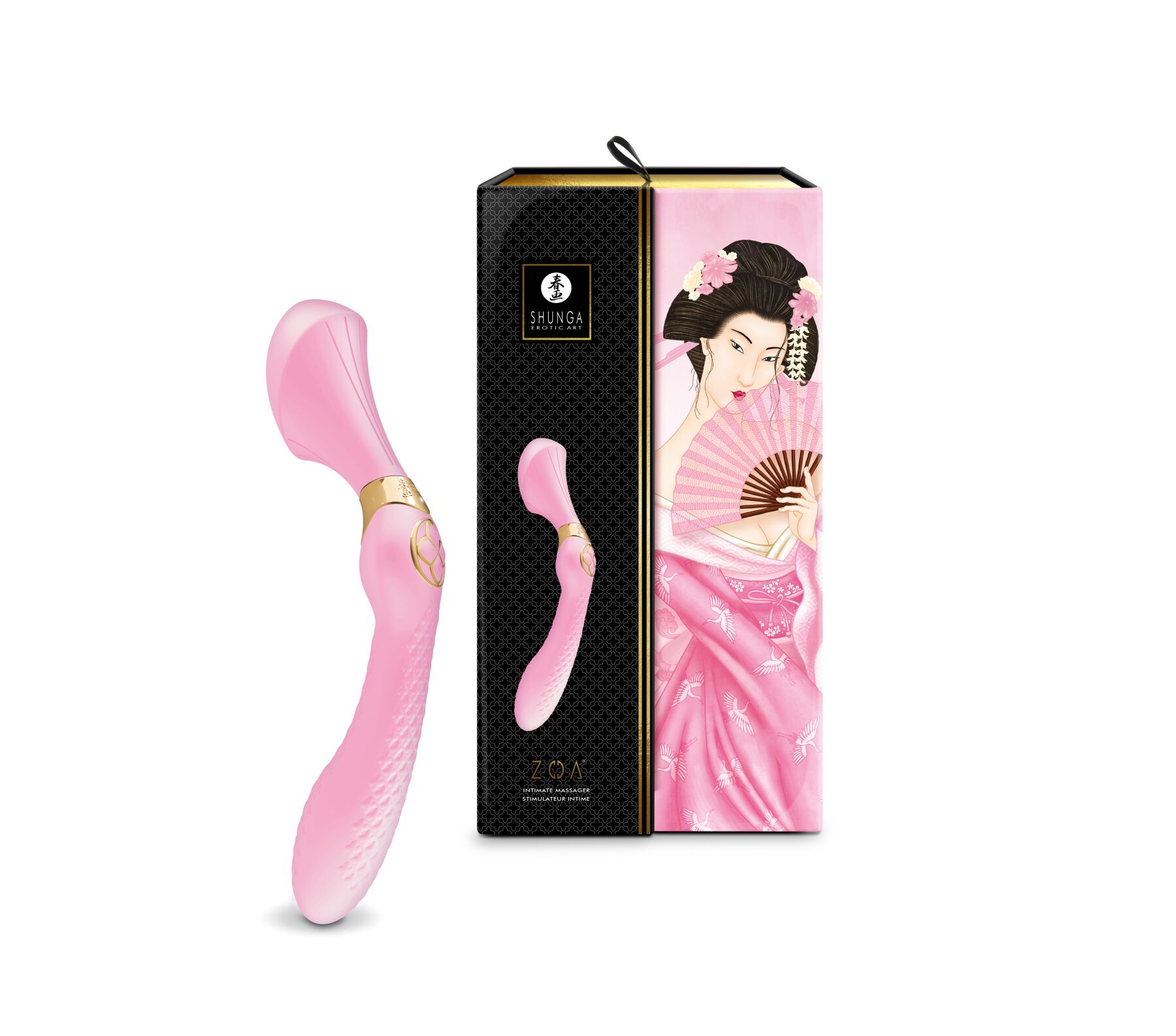 Вібромасажер Shunga Zoa Light Pink, двосторонній - Зображення 9