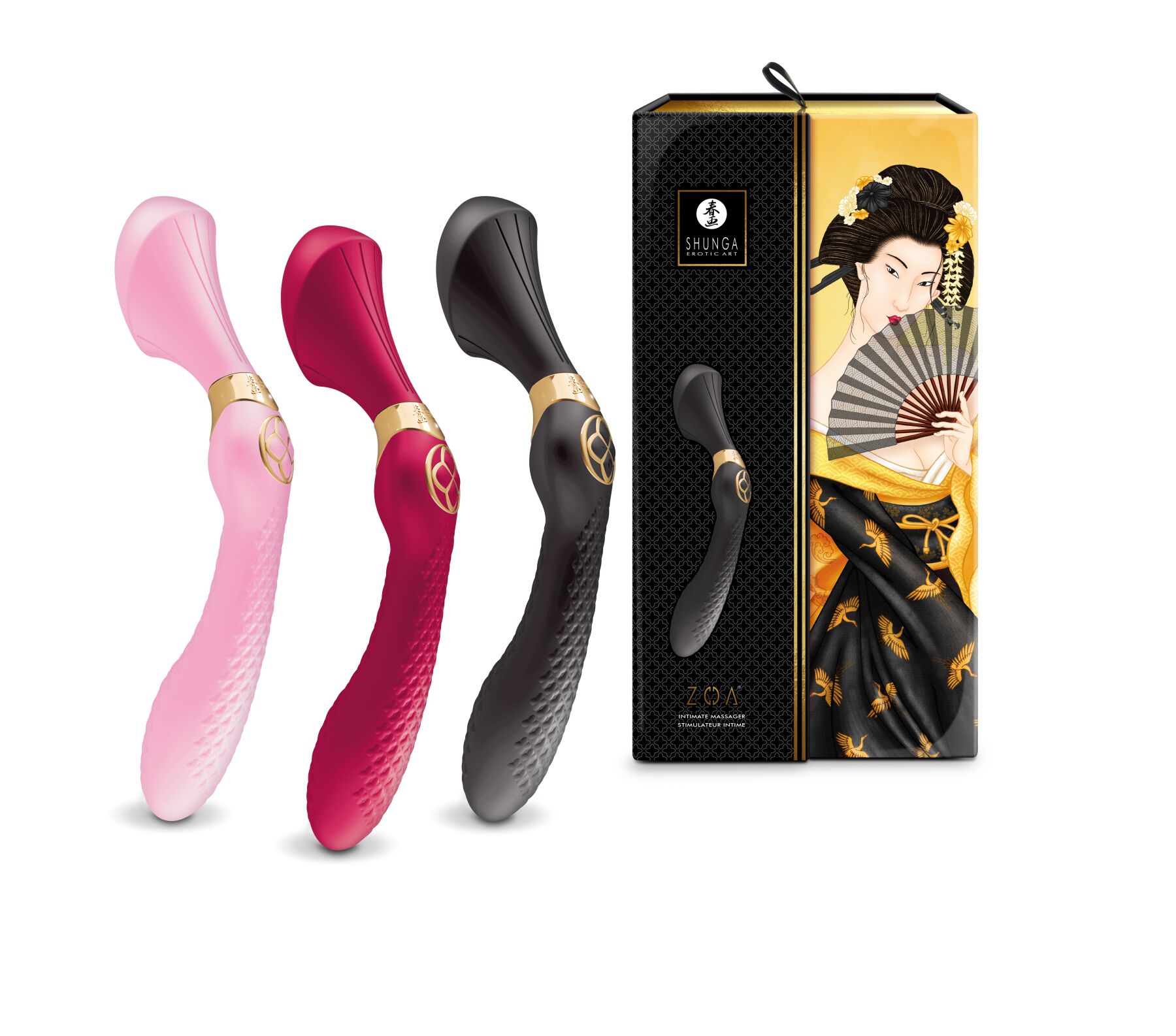 Вібромасажер Shunga Zoa Light Pink, двосторонній - Зображення 11