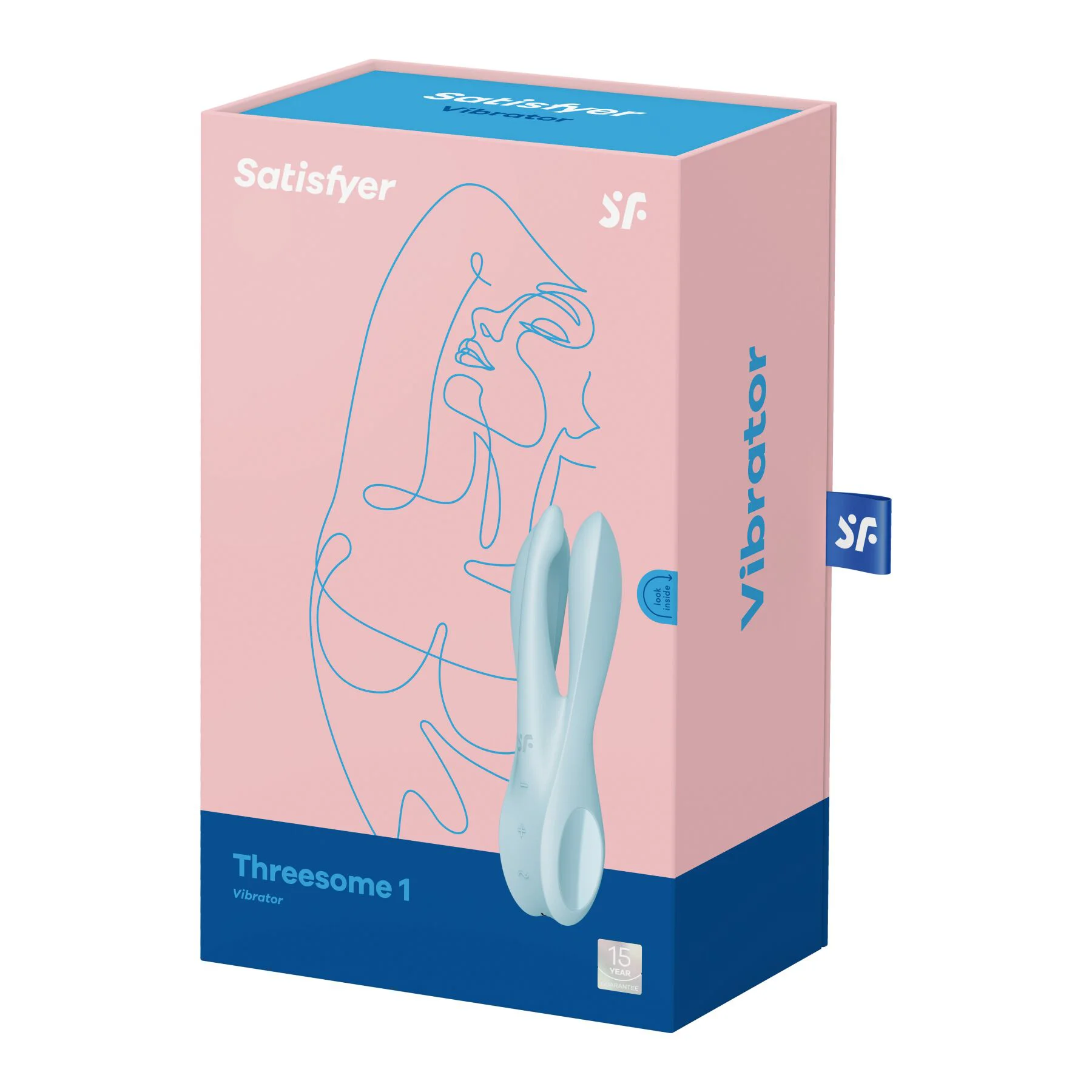 Кліторальний вібратор Satisfyer Threesome 1 Light Blue з трьома гнучкими пальчиками - Зображення 7