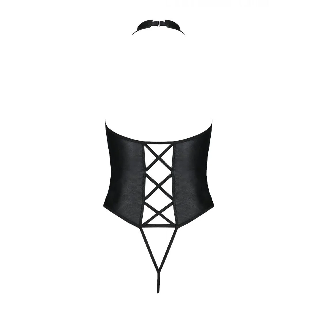 Боді з екошкіри Passion NANCY BODY 4XL/5XL чорний - Зображення 4