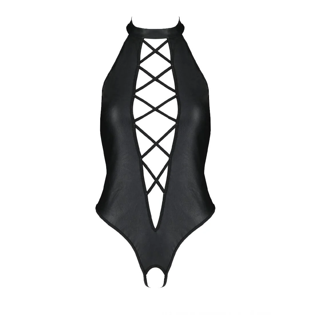 Боді з екошкіри Passion NANCY BODY 4XL/5XL чорний - Зображення 3