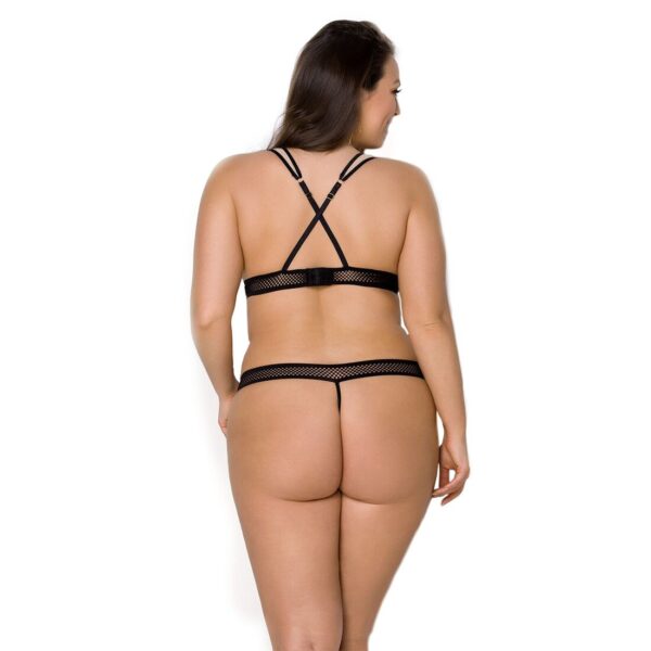 Комплект білизни Passion VIENA SET 6XL/7XL, beige, ліф, стрінги з доступом, бантики - Зображення 2
