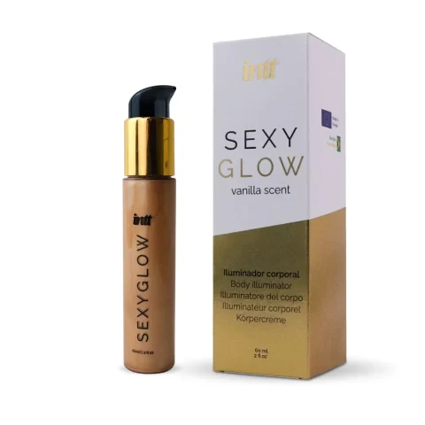 Крем-шимер для тіла Intt Sexy Glow (60 мл) з олією ши та ароматом ванілі, сяйна засмагла шкіра