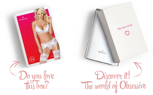 Мереживний комплект білизни Obsessive 810-SEG-1 L/XL White, бюстгальтер, стрінги, пояс для панчіх - Зображення 8
