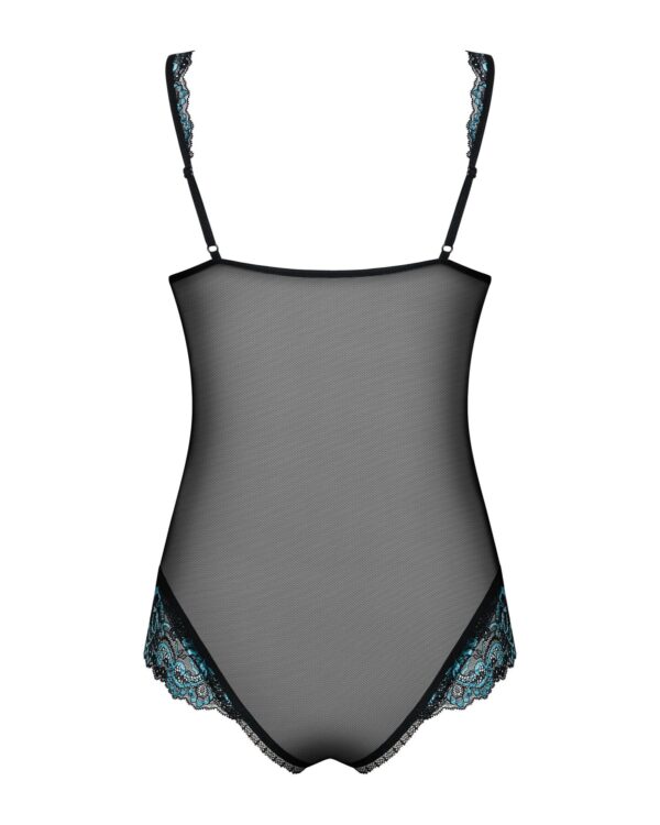 (SALE) Сітчасте боді на кісточках Obsessive Amanta teddy S/M, чорне, з доступом - Зображення 6
