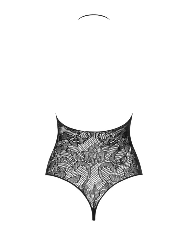 (SALE) Бодістокінг з великими осередками та відкритою спиною Obsessive B113 teddy S/M/L, халтер - Зображення 6