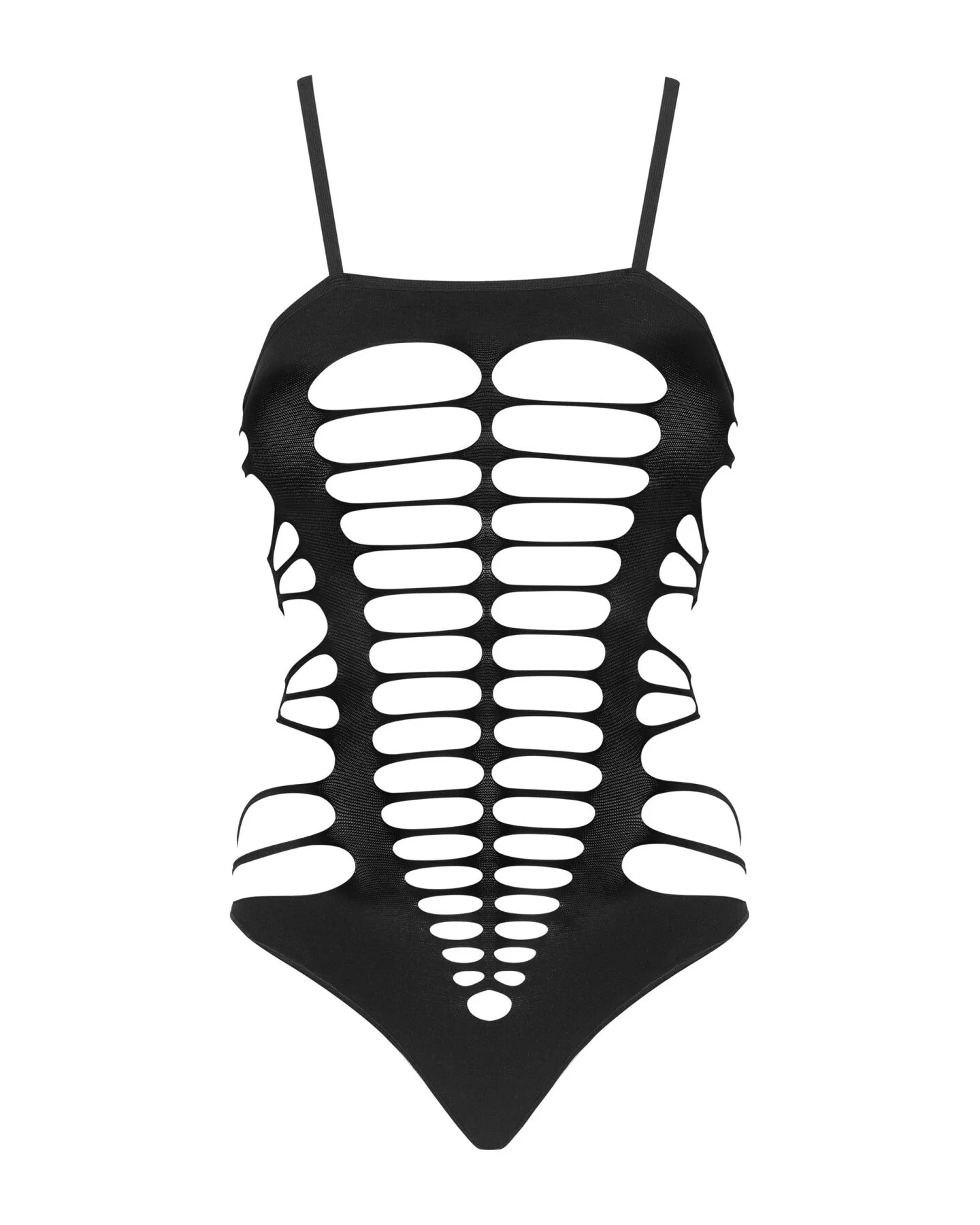 Бодістокінг із поперечними вирізами Obsessive B122 teddy S/M/L, чорний - Зображення 5