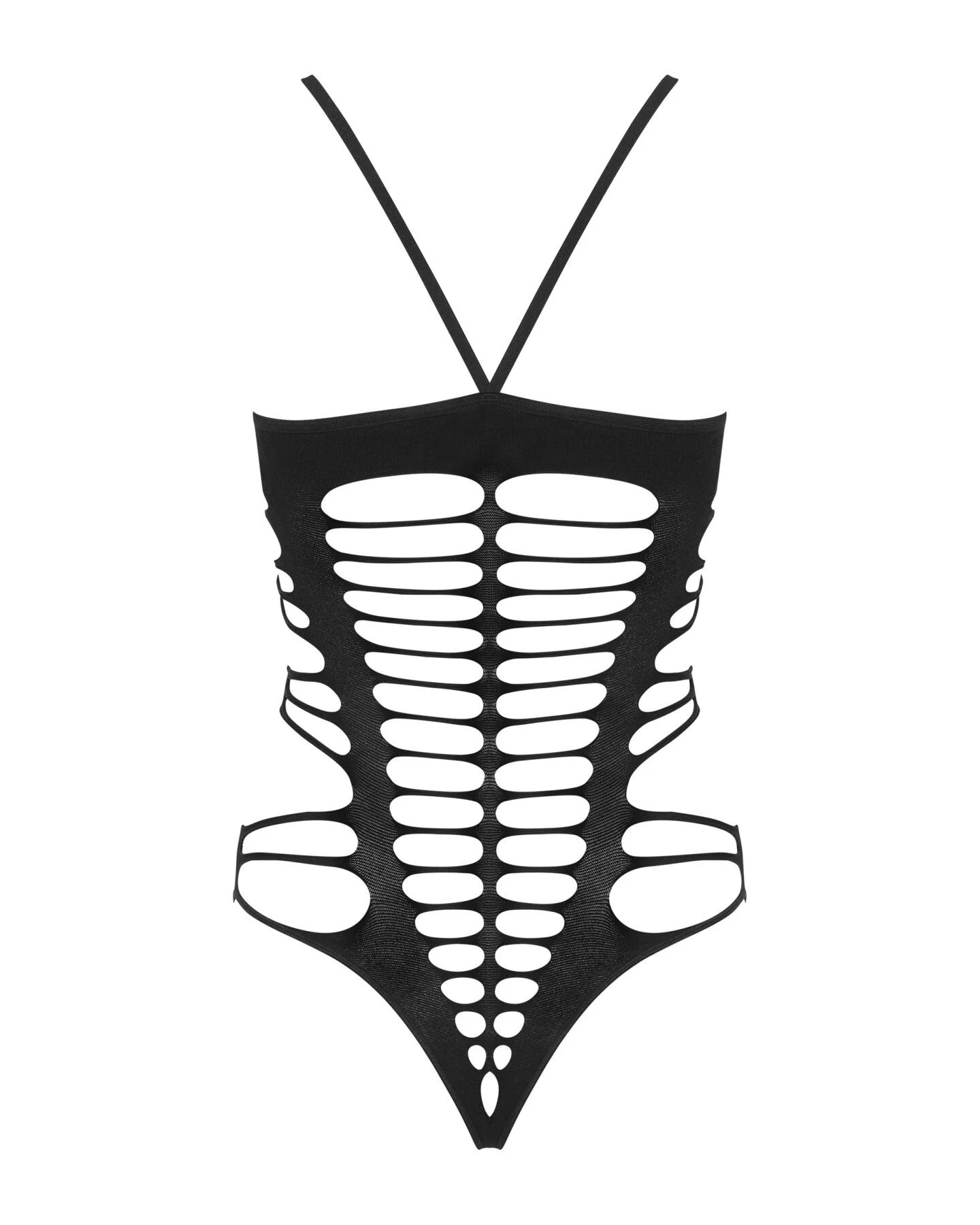 Бодістокінг із поперечними вирізами Obsessive B122 teddy S/M/L, чорний - Зображення 6