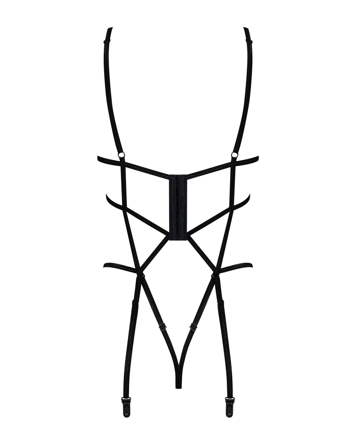 Боді зі стреп із доступом Obsessive Badossa crotchless teddy L/XL, чорний