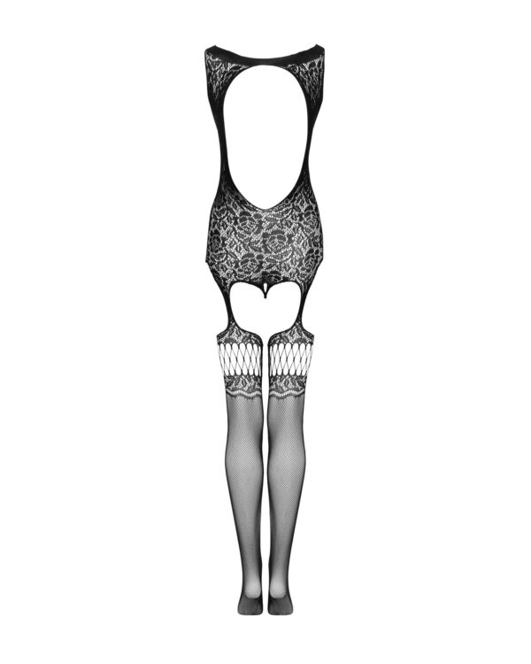 (SALE) Бодістокінг Obsessive Bodystocking F236 S/Ml/L, глибоке декольте, імітація шнурівки - Зображення 6