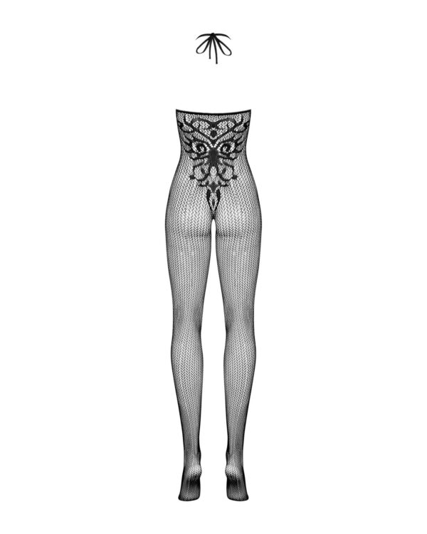 (SALE) Бодістокінг Obsessive Bodystocking G308 S/M/L, халтер, декор у вигляді татуювання - Зображення 6
