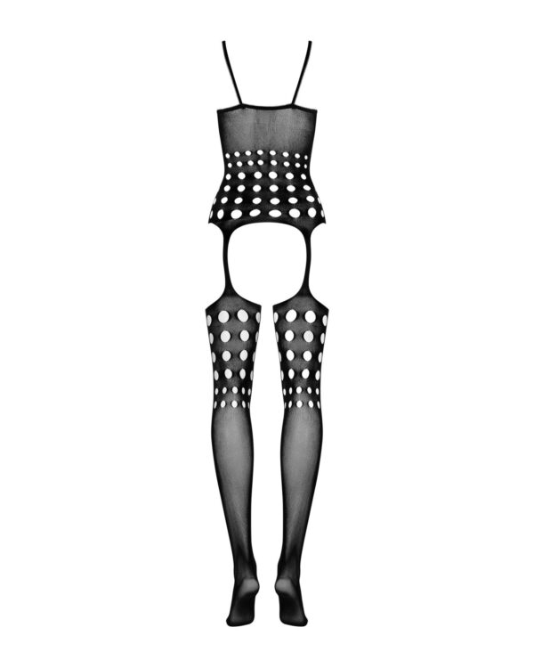 (SALE) Бодістокінг Obsessive Bodystocking G310 S/M/L, топ, панчохи, підв’язки, круглі вирізи - Зображення 6