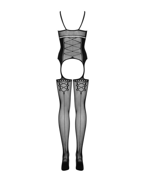 (SALE) Бодістокінг Obsessive Bodystocking G314 S/M/L, імітація корсету та корсетного шнурівки - Зображення 6