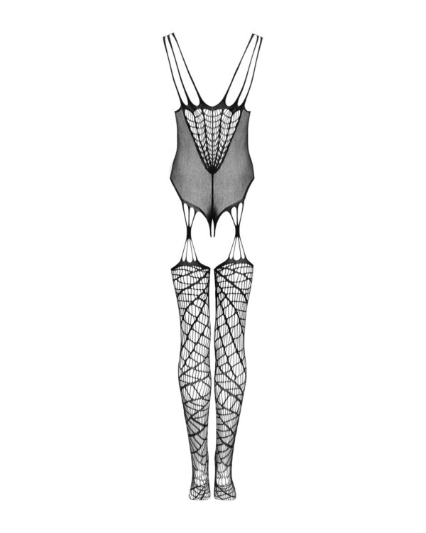 (SALE) Ажурний бодістокінг під павутину Obsessive Bodystocking G325 black S/M/L, чорний, комбінезон, імітац - Зображення 6