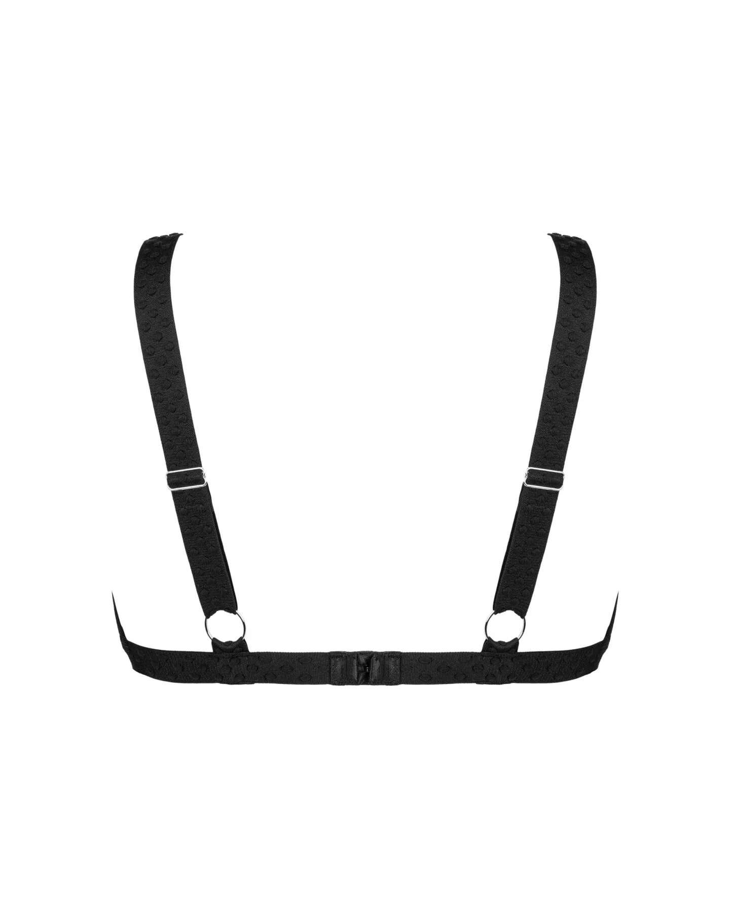 (SALE) Мереживний бюстгальтер із трикутною чашкою Obsessive Estiqua bra M/L, чорний, широкі лямки - Зображення 4