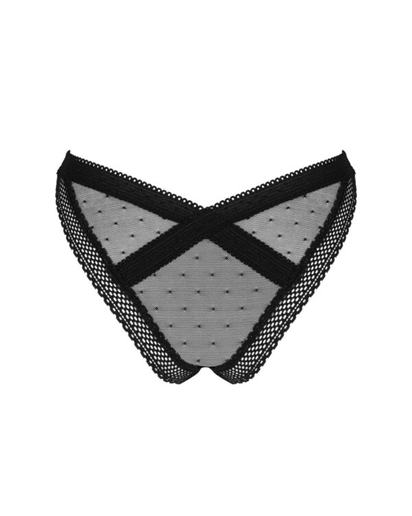 (SALE) Мереживні трусики із заниженою талією Obsessive Estiqua panties M/L, чорні - Зображення 6