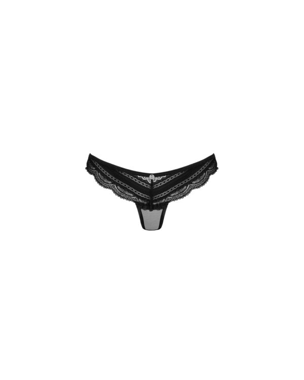 Напівпрозорі трусики з підвіскою Obsessive Ivannes panties black S/M, чорні - Зображення 5