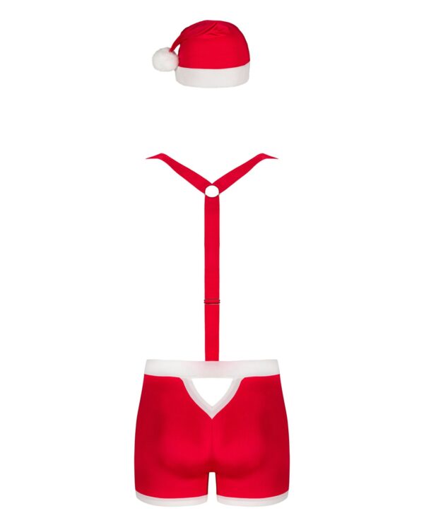 Чоловічий еротичний костюм Санта-Клауса Obsessive Mr Claus S/M, боксери на підтяжках, шапочка з помп - Зображення 6