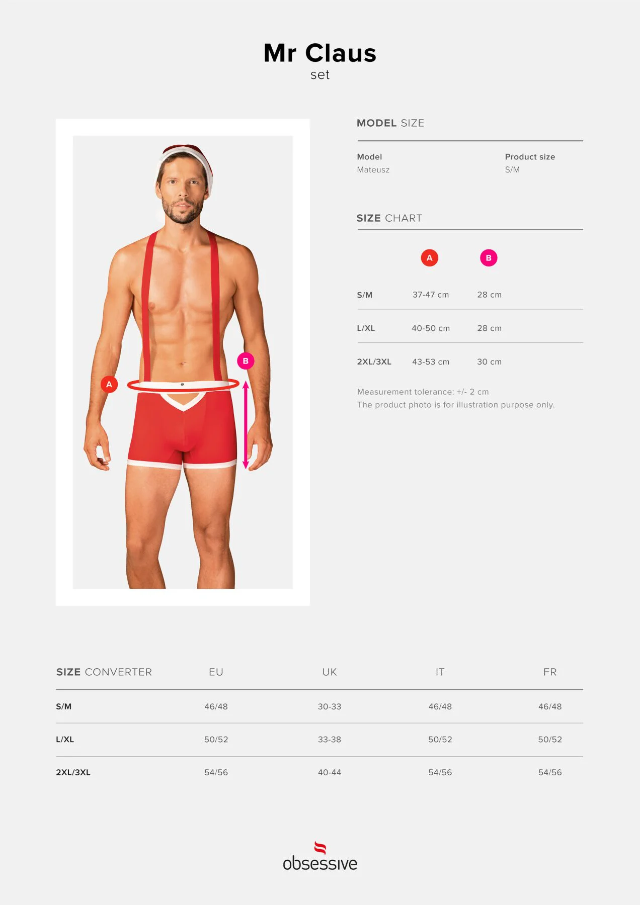 Чоловічий еротичний костюм Санта-Клауса Obsessive Mr Claus S/M, боксери на підтяжках, шапочка з помп - Зображення 7