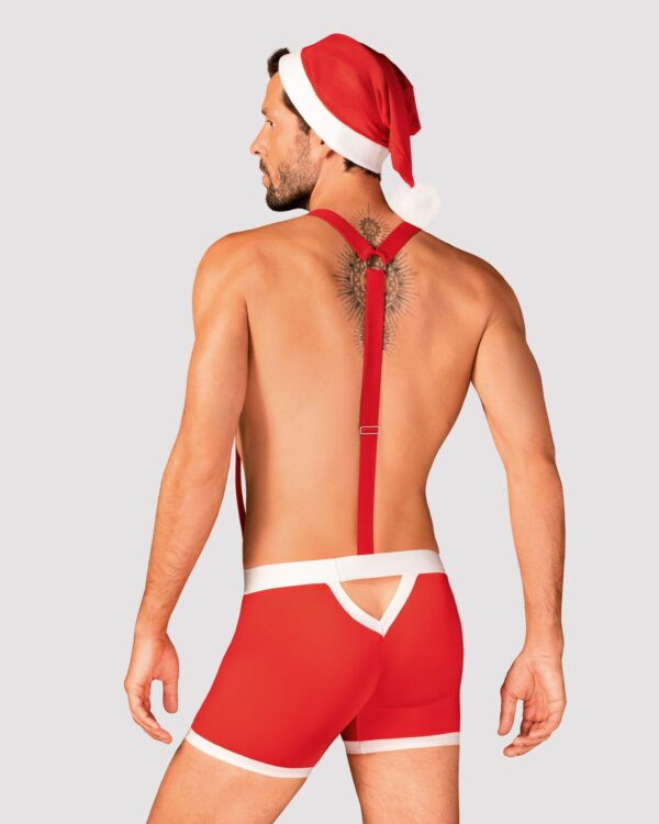 Чоловічий еротичний костюм Санта-Клауса Obsessive Mr Claus L/XL, боксери на підтяжках, шапочка з пом - Зображення 2