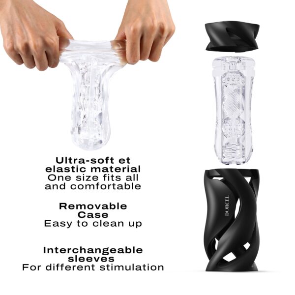 Мастурбатор Dorcel DEEP BLOW BLACK, подвійне використання - Зображення 4