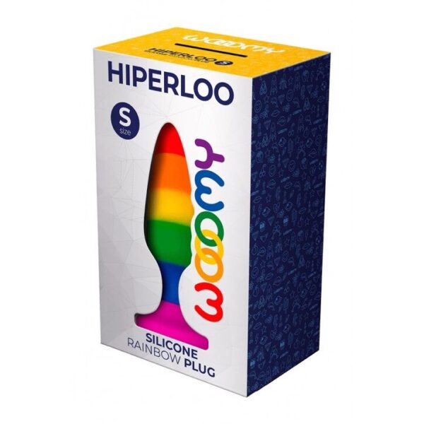 Силіконова анальна пробка Wooomy Hiperloo Silicone Rainbow Plug S, діаметр 2,4 см, довжина 9 см - Зображення 3