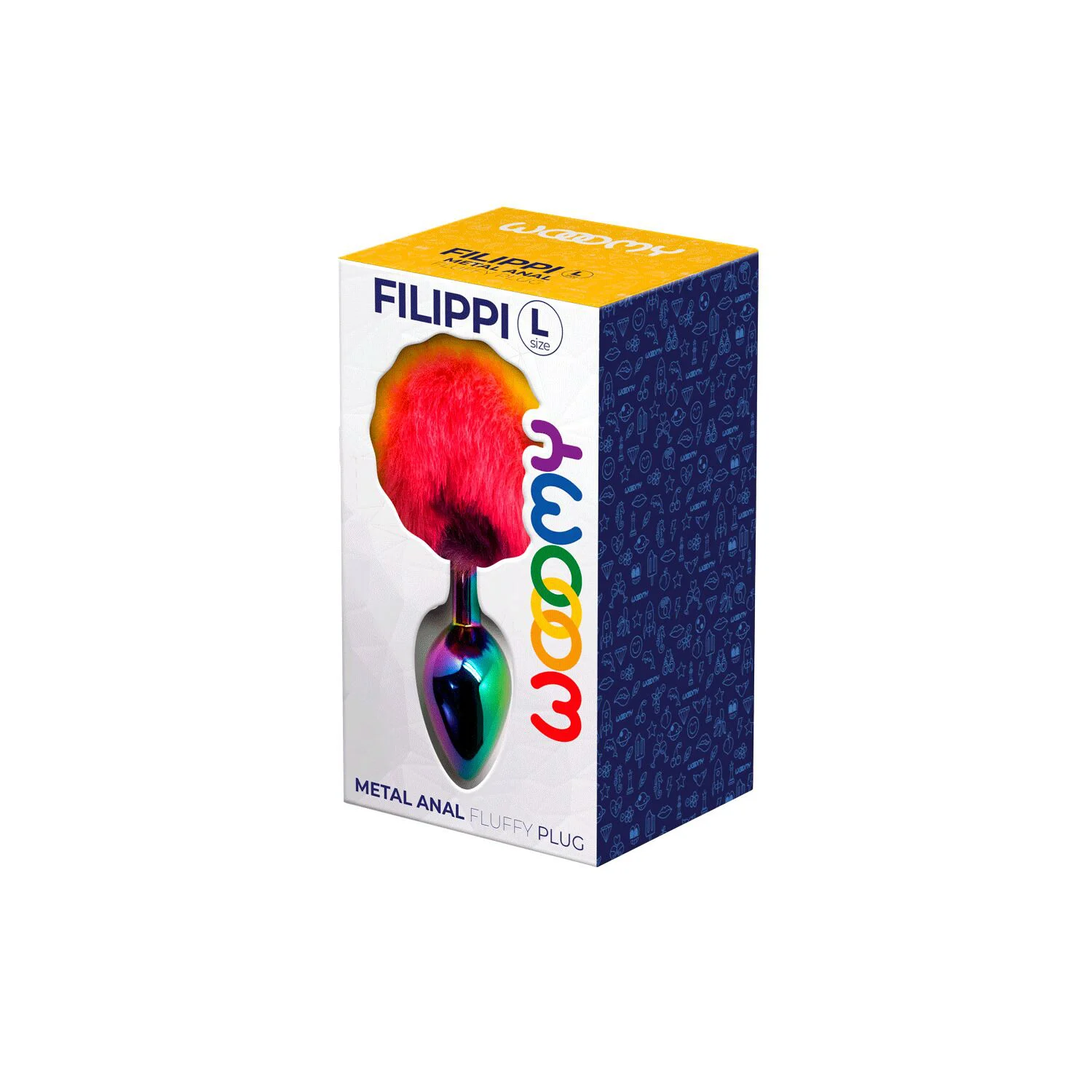 Анальна пробка Wooomy Filippi L, із пухнастим хвостиком, діаметр 4 см, довжина 9 см - Зображення 3