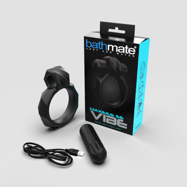 Ерекційне кільце з віброкулею Bathmate Maximus VIBE 55mm, перезаряджається - Зображення 2