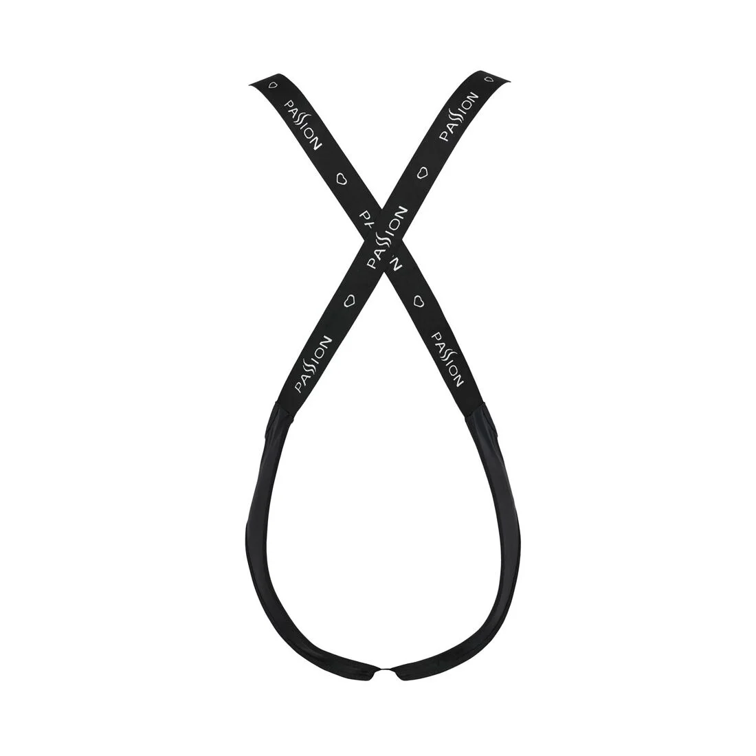 Чоловіче відкрите боді Passion 027 BRUNO L/XL Black, під латекс, на шлейках - Зображення 6