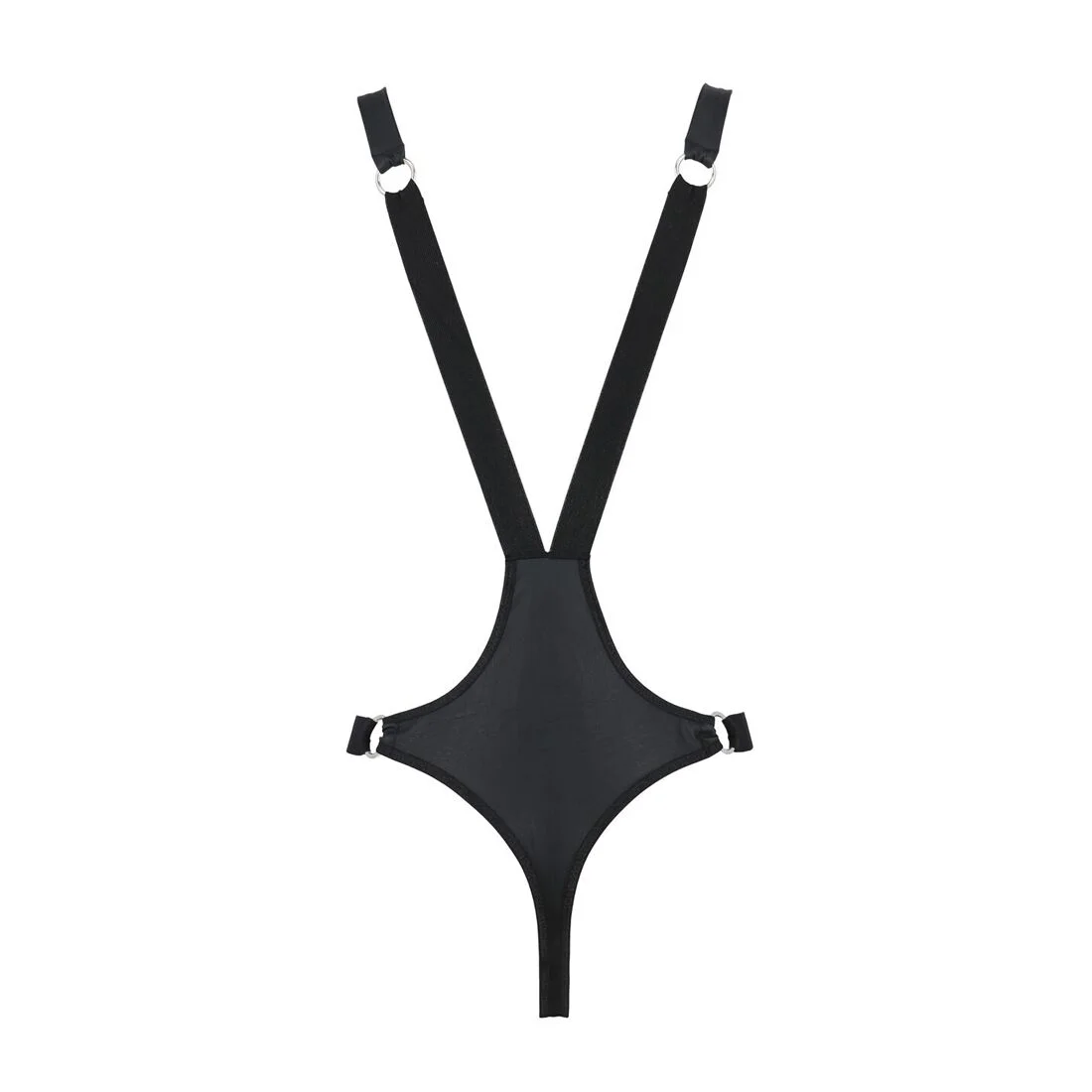 Чоловіче боді з люверсами Passion 028 HARRY XXL/XXXL Black, екошкіра, на шлейках - Зображення 6