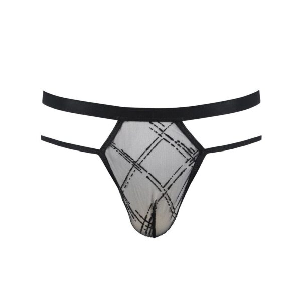 Чоловічі прозорі стринги Passion 029 THONG COLLIN S/M Black, сітка - Зображення 5