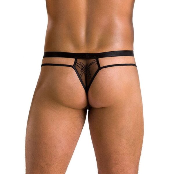 Чоловічі прозорі стринги Passion 029 THONG COLLIN S/M Black, сітка - Зображення 2