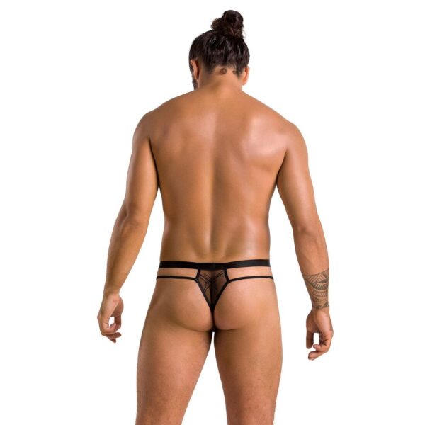 Чоловічі прозорі стринги Passion 029 THONG COLLIN XXL/XXXL Black, сітка - Зображення 4