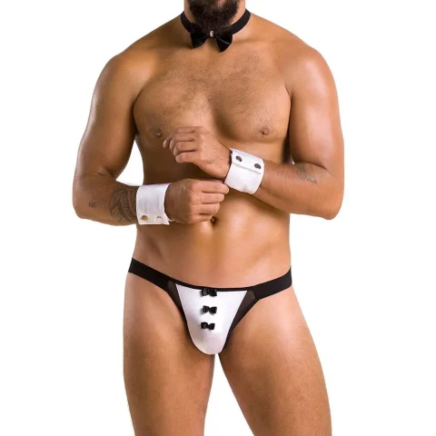 Чоловічий комплект білизни Passion Alfred S/M, чорний, 3 предмети