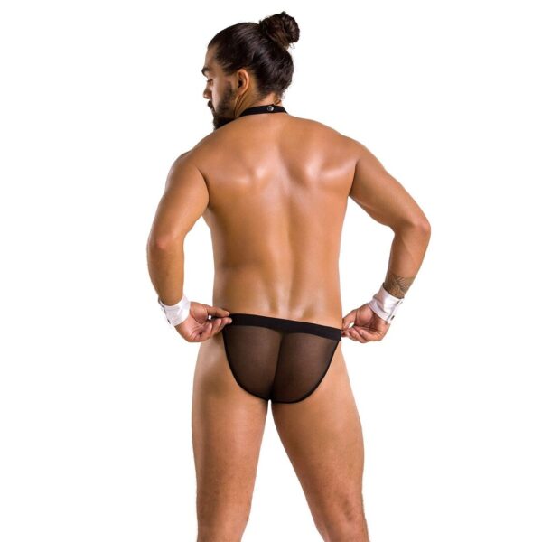 Комплект еротичної чоловічої білизни Passion 036 ALFRED XXL/XXXL Black, труси, комірець, манжети - Зображення 4