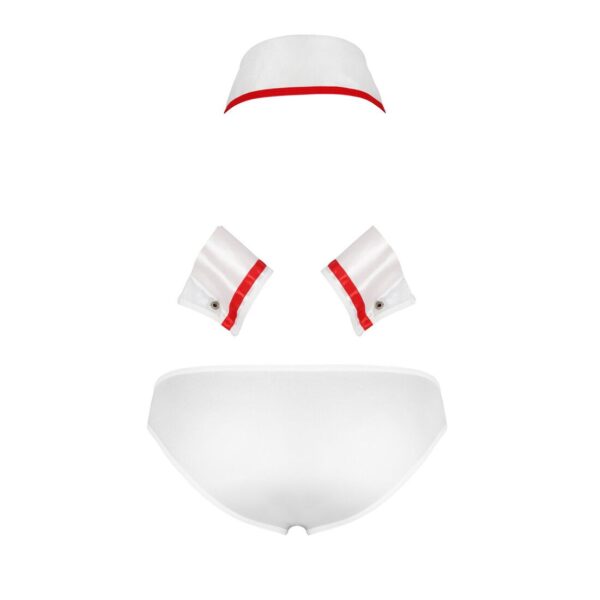 Комплект еротичної чоловічої білизни Passion 037 GREGORY XXL/XXXL White, труси, комірець, манжети - Зображення 6