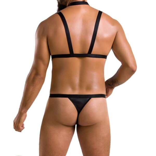 Комплект чоловічої білизни зі стреп Passion 039 SET ANDREW XXL/XXXL Black, стринги, шлейки - Зображення 2