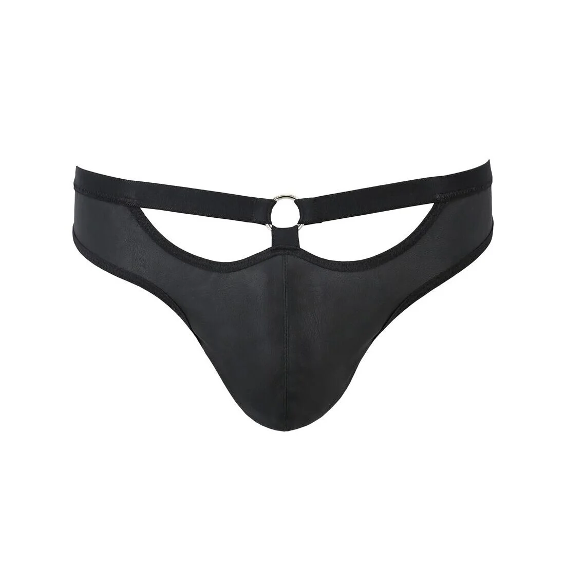 Чоловічі сліпи з вирізами Passion 041 SLIP JOE XXL/XXXL Black, екошкіра, відкриті сідниці - Зображення 5