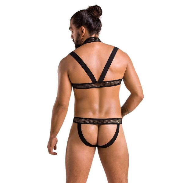 Комплект чоловічої білизни з кріпленнями Passion 043 JACOB L/XL Black, труси, шлейки - Зображення 4