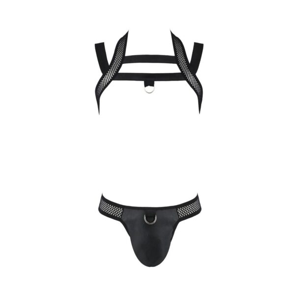Комплект чоловічої білизни з кріпленнями Passion 043 JACOB XXL/XXXL Black, труси, шлейки - Зображення 5